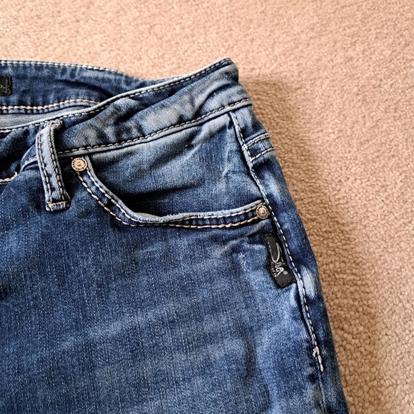 Silver Jeans Women's Boyfriend Jeans Size 29 Ankle Length Denim Distressed Blue - Picture 4 of 15